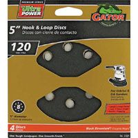 Gator 7721 Random Orbit Sanding Disc, 120-Grit, Fine Grade, Zirconium Oxide, 5 in Dia