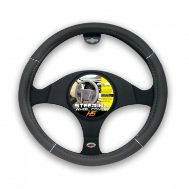 Steer Wheel Cover Grey, Chrome and Gray- Large