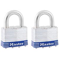 Master Lock 5T Keyed Padlock, 2 in W Body, 1 in H Shackle, Steel