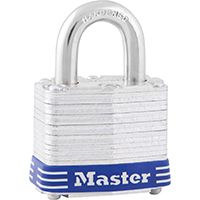 Master Lock 3D Keyed Padlock, 1-9/16 in W Body, 3/4 in H Shackle, Steel