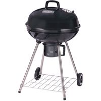 Omaha Kettle Charcoal Grill With Handle, 380 Sq-In, 22-1/2 In Dia 37-3/4 In H, Aluminum, Black
