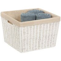 BASKET CORD W/LINER LARGE WHT