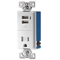 RECEPTACLE USB CHARGE WHITE