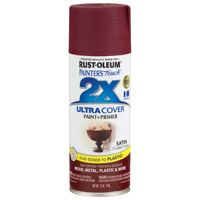 RUST-OLEUM PAINTER'S Touch 249083 General-Purpose Satin Spray Paint, Satin, Claret Wine, 12 oz Aerosol Can