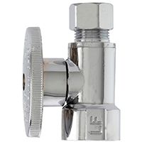 Plumb Pak PP53PCLF Shut-Off Valve, 1/2 x 3/8 in FIP x Compression, Brass, Chrome