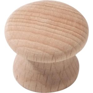 1" Au Natural Wood Mushroom Kn