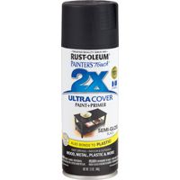 RUST-OLEUM PAINTER'S Touch 249061 All-Purpose Semi-Gloss Spray Paint, Semi-Gloss, Black, 12 oz Aerosol Can