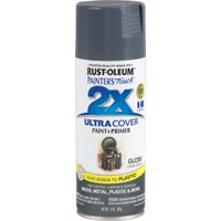 RUST-OLEUM PAINTER'S Touch 249115 General-Purpose Gloss Spray Paint, Gloss, Dark Gray, 12 oz Aerosol Can