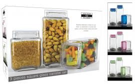 3PC Glass Canister Set