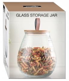 4QT Glass Jas w/Lid Strap