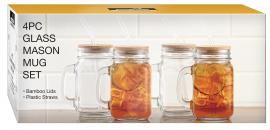 4PC Mason Jar Set w/Lid