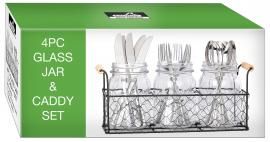 4PC Glass Caddy Set