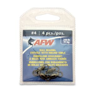#4 BB SWIVELS BLK 200LB 4PCS