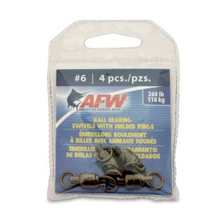 #6 BB SWIVELS BLK 260LB 4PCS