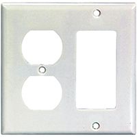 WALL PLT 2G RECPT/DECR STD WHT