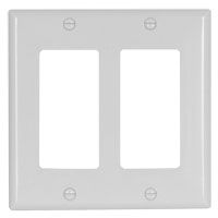 Arrow Hart 2152 Series 2152W-BOX Standard-Size Wallplate, 2-Gang, Thermoset, White