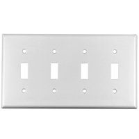 WALL PLATE 1 TOGGLE 4GANG WHT