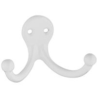 819120 DOUBLE ROBE HOOK WHITE