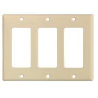 WALL PLATE 3 GANG ROCKR IVORY