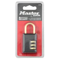Master Lock 647D Combination Padlock, 1-3/16 in W Body, 7/8 in H Shackle, Zinc
