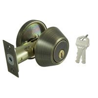 DEADBOLT SNGL CYL 6-WAY ANTiQUE BRASS