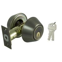 ProSource Double Cylinder Deadbolt, 2-3/8 - 2-3/4 In Backset, 2-3/16 X 1-11/16 In Full-Lip Round Corner Strike