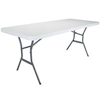 Lifetime Products 2924 Light Commercial, Rectangular Folding Table, Gray/White