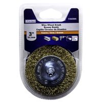 Vulcan Coarse Grade Wire Wheel Brush, 3 In Dia, Carbon Steel Wire, 1/4 In Dia