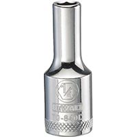 DeWALT DWMT70840OSP Drive Socket, 3/8 in Drive, 6-Point, 1/4 in Socket, Vanadium Steel