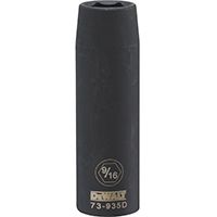 DeWALT DWMT73935OSP Impact Socket, 1/2 in Drive, 9/16 in Socket, 6-Point, Black Oxide