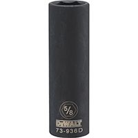 DeWALT DWMT73936OSP Impact Socket, 1/2 in Drive, 5/8 in Socket, 6-Point, Black Oxide