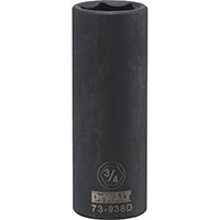 DeWALT DWMT73938OSP Impact Socket, 1/2 in Drive, 3/4 in Socket, 6-Point, Black Oxide