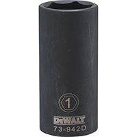 DeWALT DWMT73942OSP Impact Socket, 1/2 in Drive, 1 in Socket, 6-Point, Black Oxide