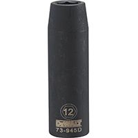 DeWALT DWMT73945OSP Impact Socket, 1/2 in Drive, 12 mm Socket, 6-Point, Black Oxide