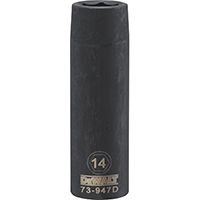 DeWALT DWMT73947OSP Impact Socket, 1/2 in Drive, 14 mm Socket, 6-Point, Black Oxide