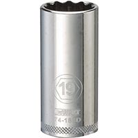 DeWALT DWMT74188OSP Drive Socket, Metric Measuring, 3/8 in Drive, 12-Point, 19 mm Socket, Vanadium Steel