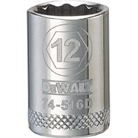 DeWALT DWMT74516OSP Hand Socket, Metric Measuring, 3/8 in Drive, 12-Point, 12 mm Socket, Vanadium Steel