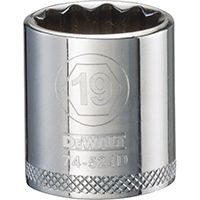 DeWALT DWMT74524OSP Hand Socket, Metric Measuring, 3/8 in Drive, 12-Point, 19 mm Socket, Vanadium Steel