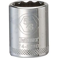 DeWALT DWMT74529OSP Hand Socket, SAE Measuring, 3/8 in Drive, 12-Point, 5/8 in Socket, Vanadium Steel