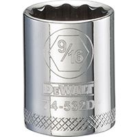 DeWALT DWMT74532OSP Hand Socket, SAE Measuring, 3/8 in Drive, 12-Point, 9/16 in Socket, Vanadium Steel