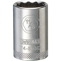 DeWALT DWMT74563OSP Drive Socket, 1/2 in Drive, 12-Point, 11/16 in Socket, Vanadium Steel