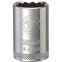 DeWALT DWMT74574OSP Drive Socket, Metric Measuring, 1/2 in Drive, 12-Point, 17 mm Socket, Vanadium Steel