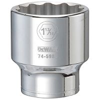 DeWALT DWMT74598OSP Drive Socket, SAE Measuring, 3/4 in Drive, 12-Point, 1-13/16 in Socket, Vanadium Steel