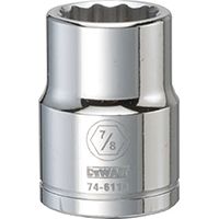 DeWALT DWMT74611OSP Drive Socket, SAE Measuring, 3/4 in Drive, 12-Point, 7/8 in Socket, Vanadium Steel