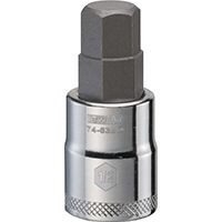 DeWALT DWMT74635OSP Fractional Hex Bit Socket, 1/2 in Tip, 3/8 in Drive, Polished Chrome Vanadium, 1-31/32 in OAL
