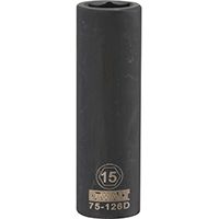 DeWalt DWMT75126OSP Deep Impact Socket, 1/2 in, 15 mm, 6 Point