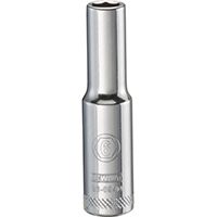 DeWALT DWMT86094OSP Deep Metric Drive Socket, 1/4 in Drive, 6-Point, 6 mm Socket, Steel