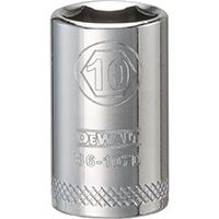 DeWALT DWMT86107OSP Hand Socket, Metric Measuring, 1/4 in Drive, 6-Point, 10 mm Socket, Vanadium Steel