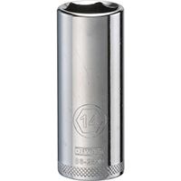 DeWALT DWMT86289OSP Deep Metric Drive Socket, 1/4 in Drive, 6-Point, 14 mm Socket, Steel