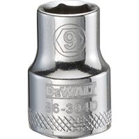 DeWALT DWMT86304OSP Hand Socket, Metric Measuring, 3/8 in Drive, 6-Point, 9 mm Socket, Vanadium Steel